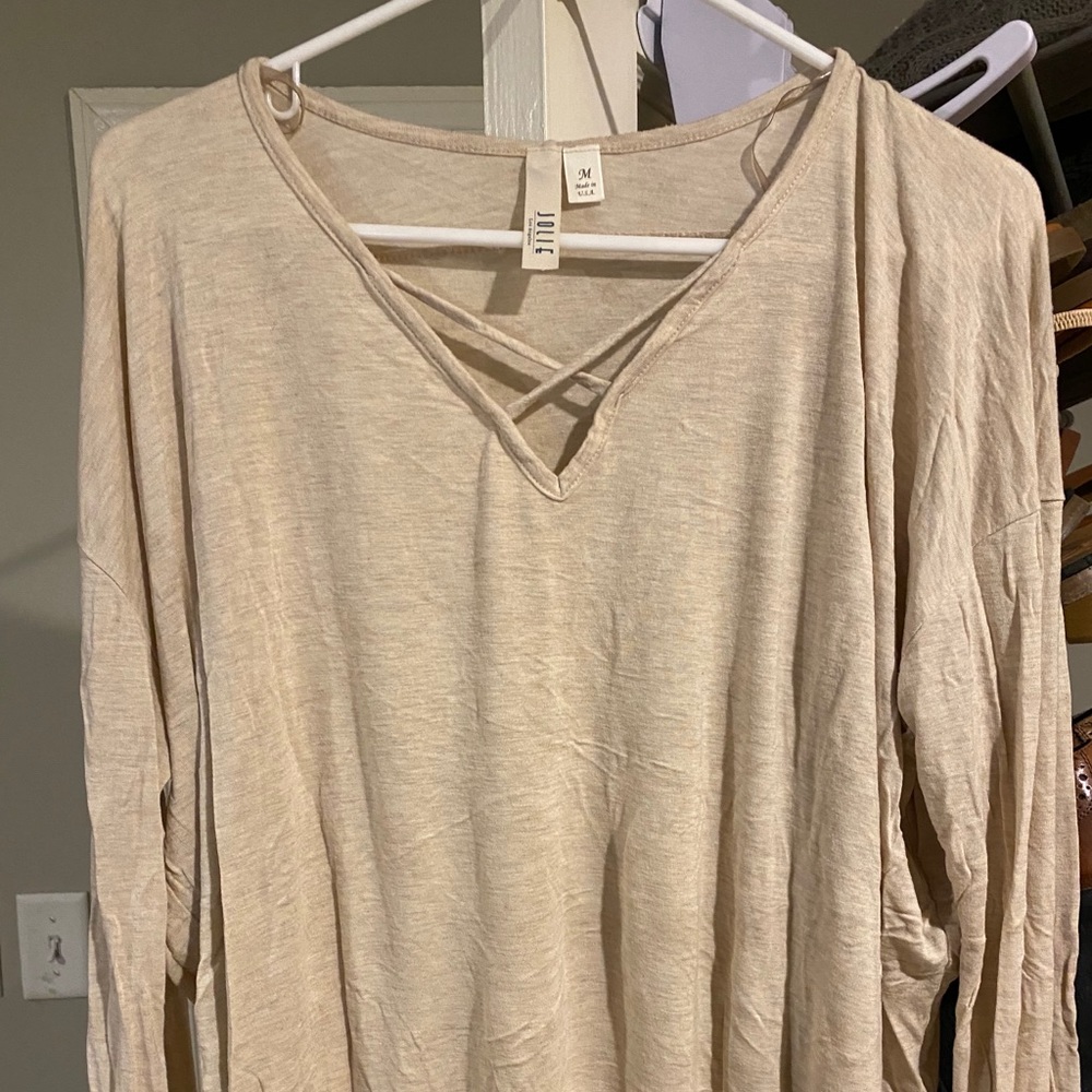 Jolie Knit Criss-Cross Top in Oatmeal